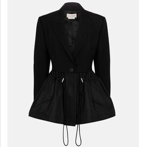 Alexander McQueen Black Peplum Blazer